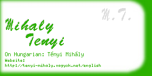 mihaly tenyi business card
